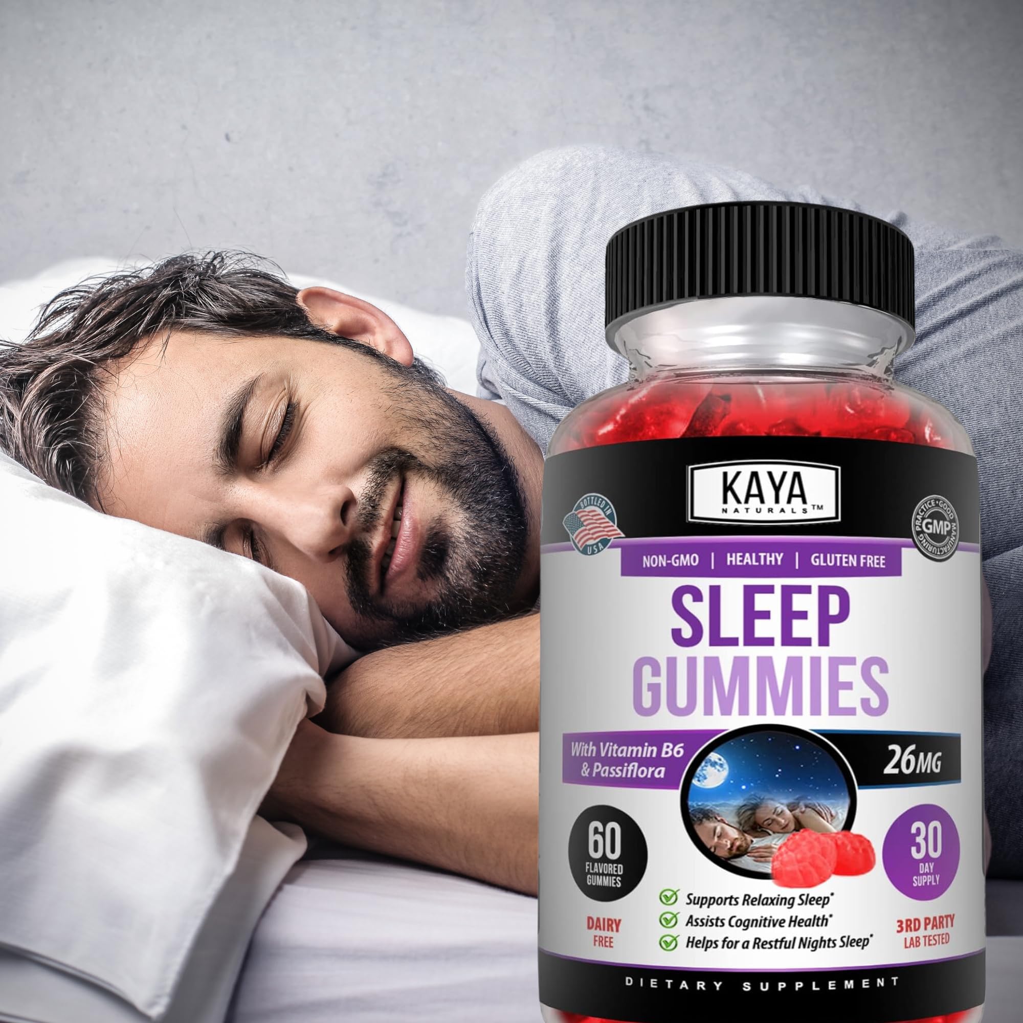 Étiquette et emballage Kaya Naturals pour routine nocturne simple.