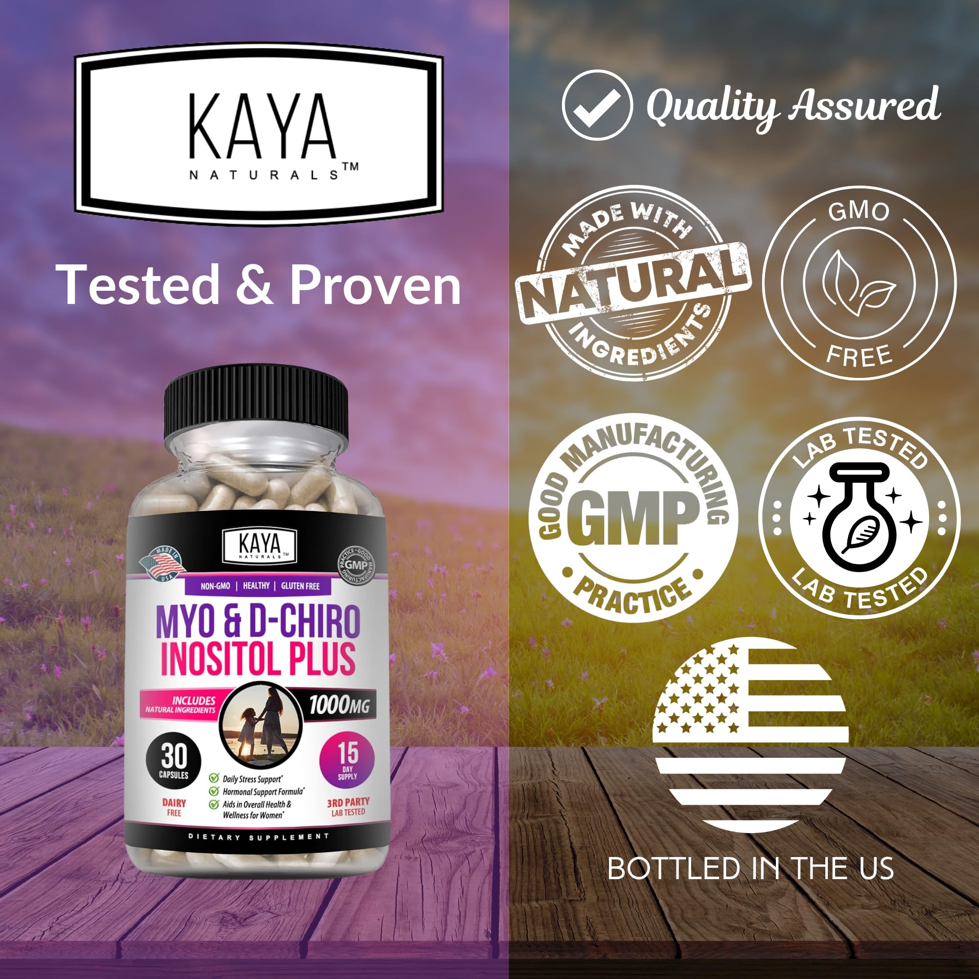 Kaya Naturals non-OGM et sans gluten, ingrédients de qualité.
