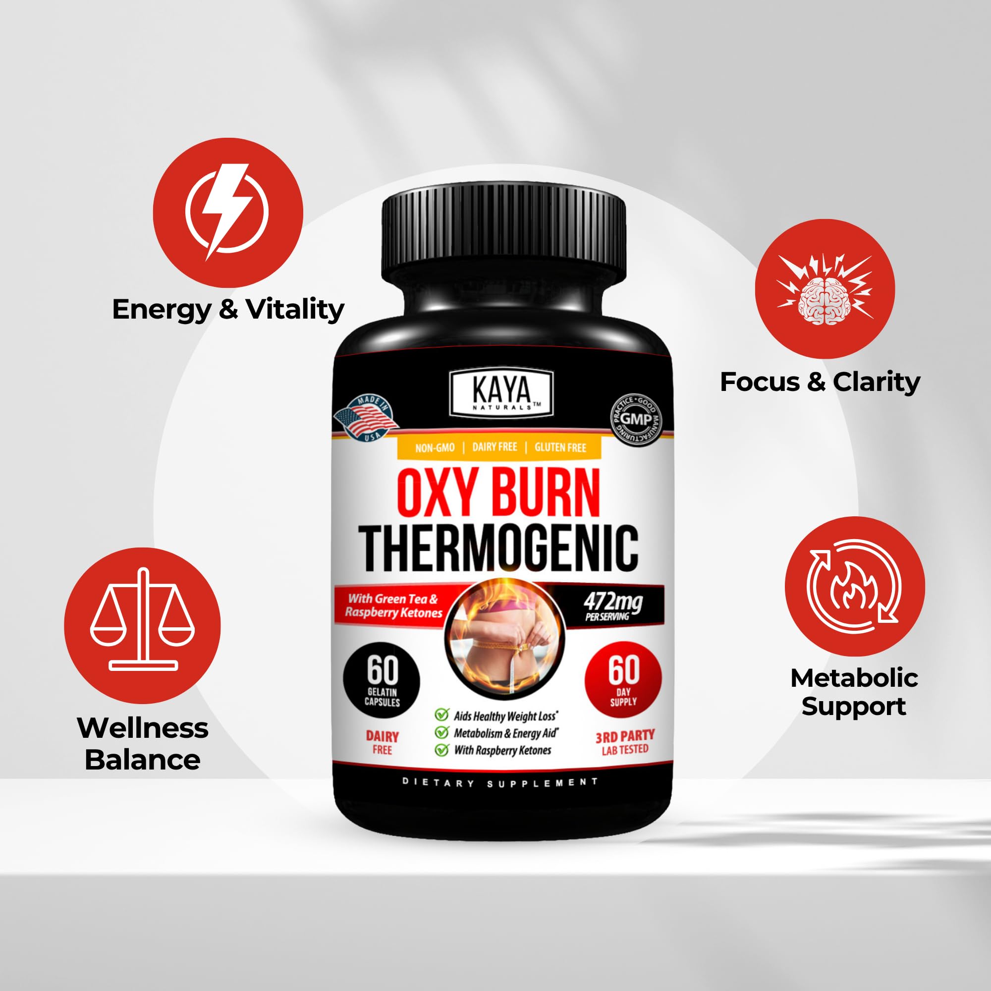 Kaya Naturals Oxy Burn – Focus énergétique quotidien lors d'entraînements intenses.