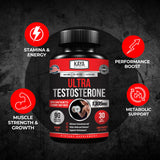 Ingrédients Tongkat Ali sur l'étiquette Kaya Naturals Ultra Testosterone.