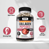 Mélange de cinq types de collagène illustré dans les capsules Kaya Naturals.