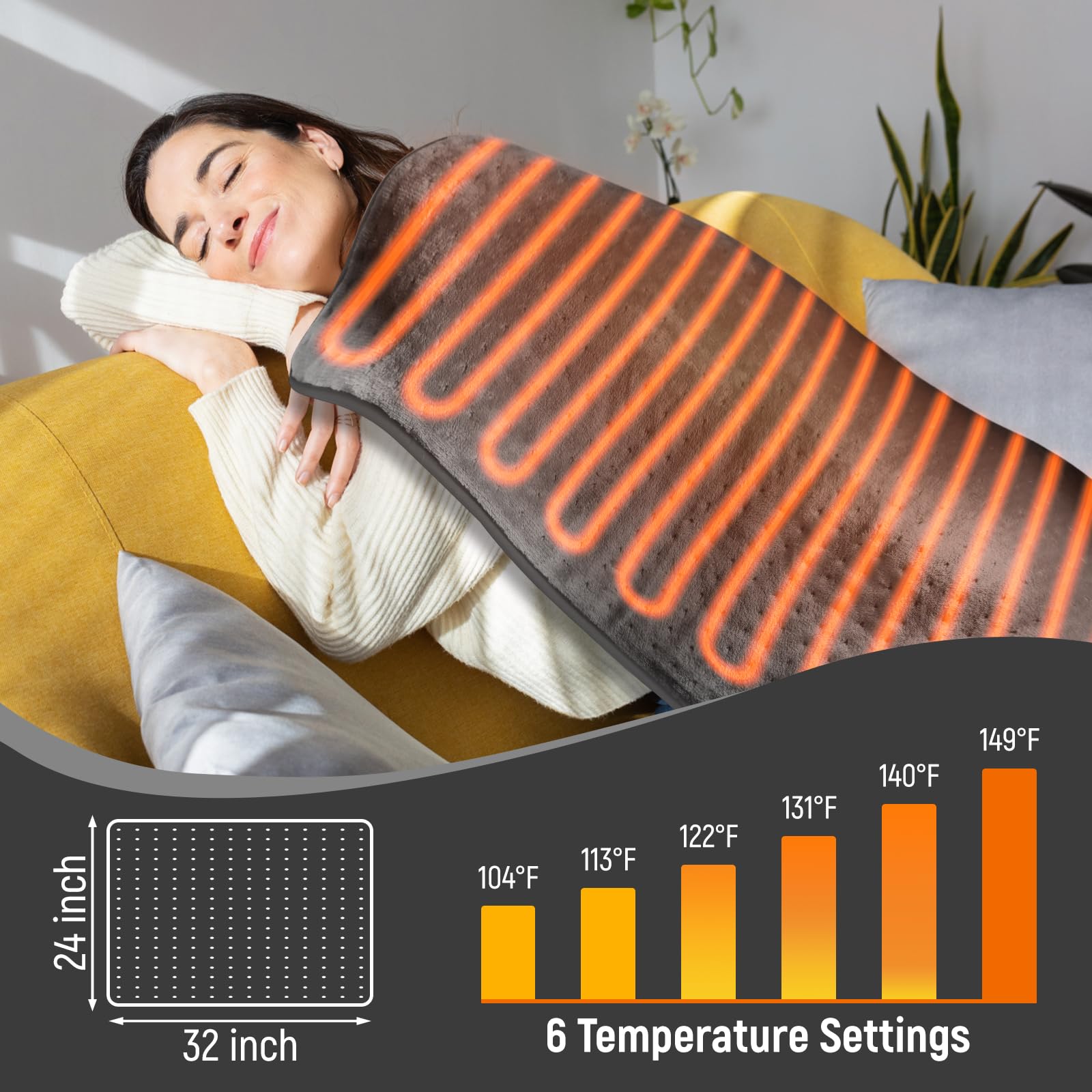 Kdti coussin chauffant : dos et épaules pour détente maximale.