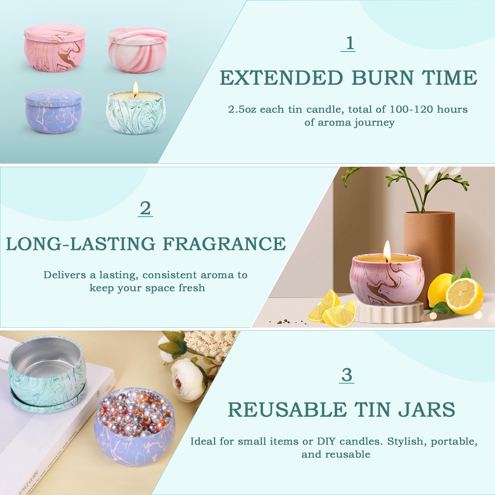 Format mini voyage KEARLGMBH, bougie pratique pour déplacements