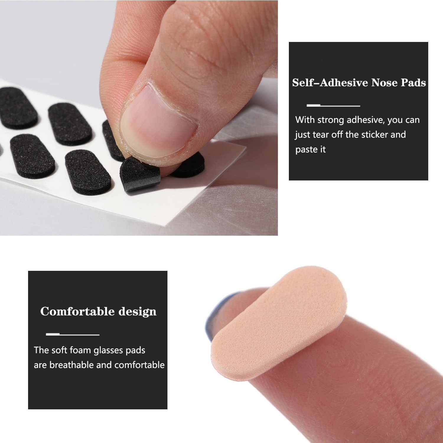 Coussins nasaux KECHIO pour lunettes, remplacement rapide et facile.