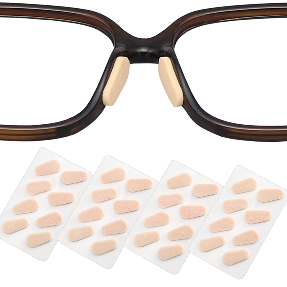 Coussins nasaux KECHIO en mousse auto-adhésifs pour lunettes, confort durable sur le nez.