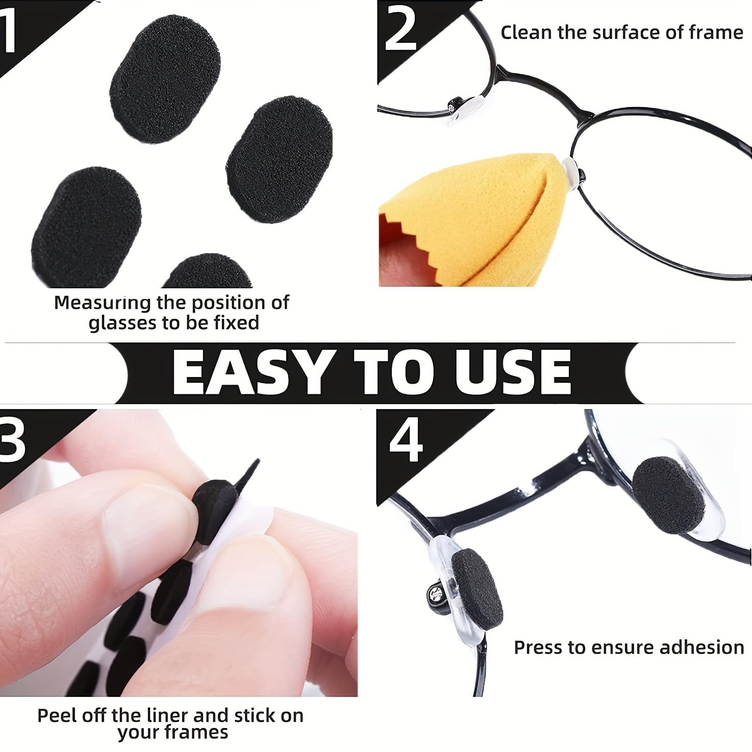 KECHIO coussins nez lunettes mousse douce réduisant la pression.