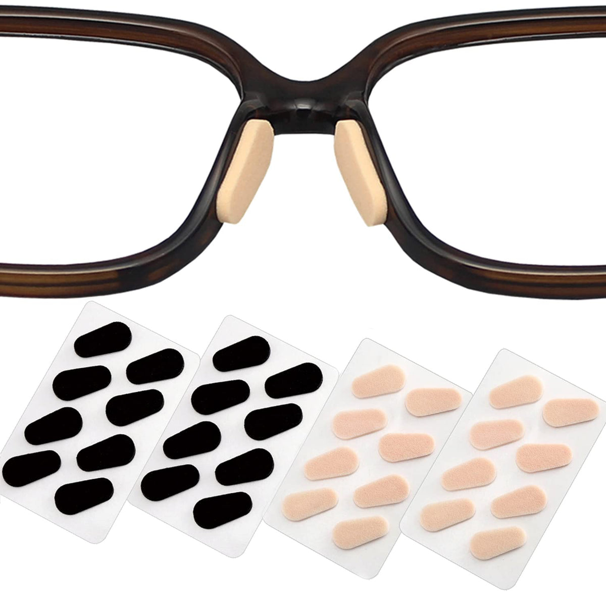 KECHIO tampons nez lunettes adhésifs doux pour un confort quotidien