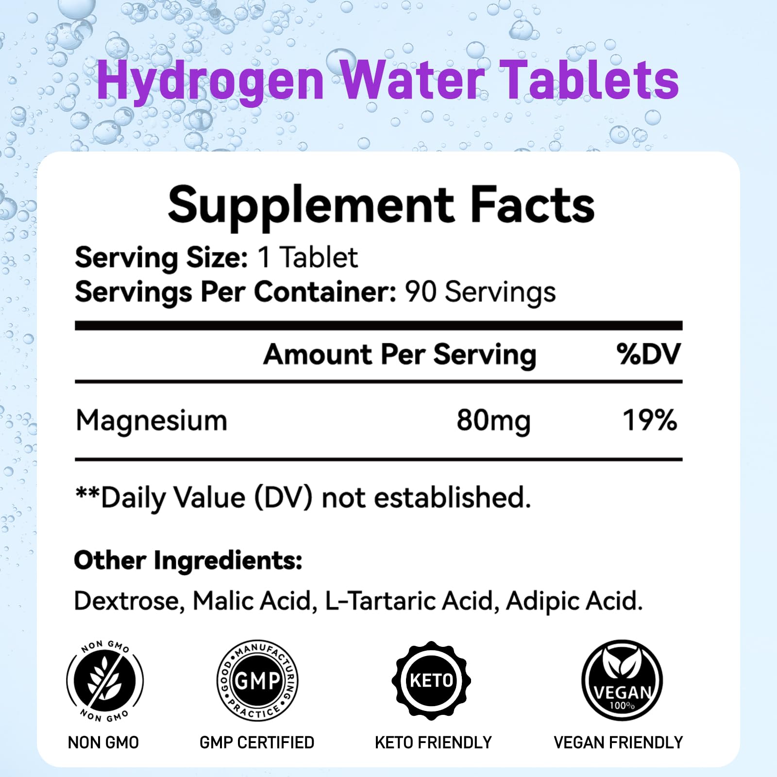 Kedicy tablettes se dissolvant dans l'eau, boisson hydrogene pratique et rafraichissante.