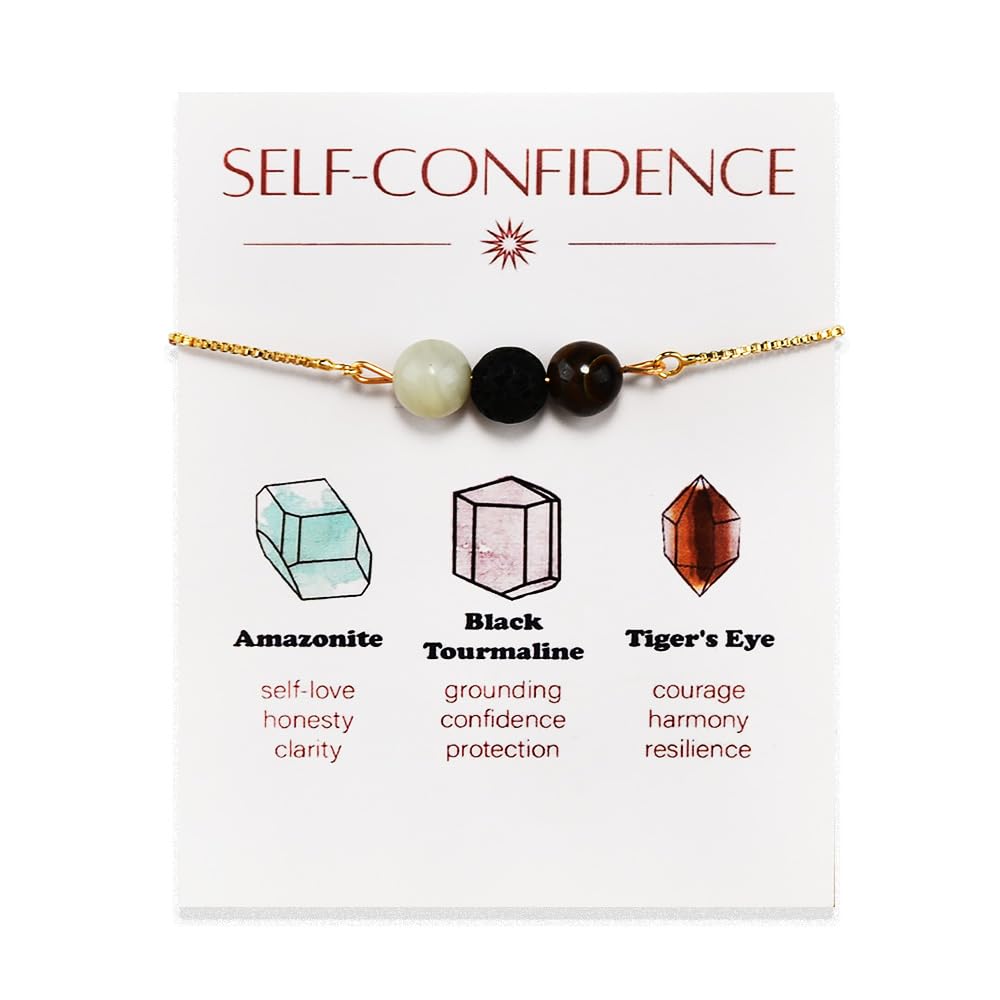 Kefley bracelet confiance avec œil-de-tigre, stimulant la motivation et la concentration.
