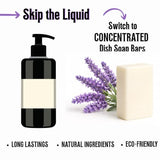 KELEBS barre-savon-vaisselle-lavande-usage-brosse: mousse riche sans effort