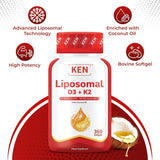 KEN liposomal D3 et K2 : absorption du calcium optimisée potentiellement.