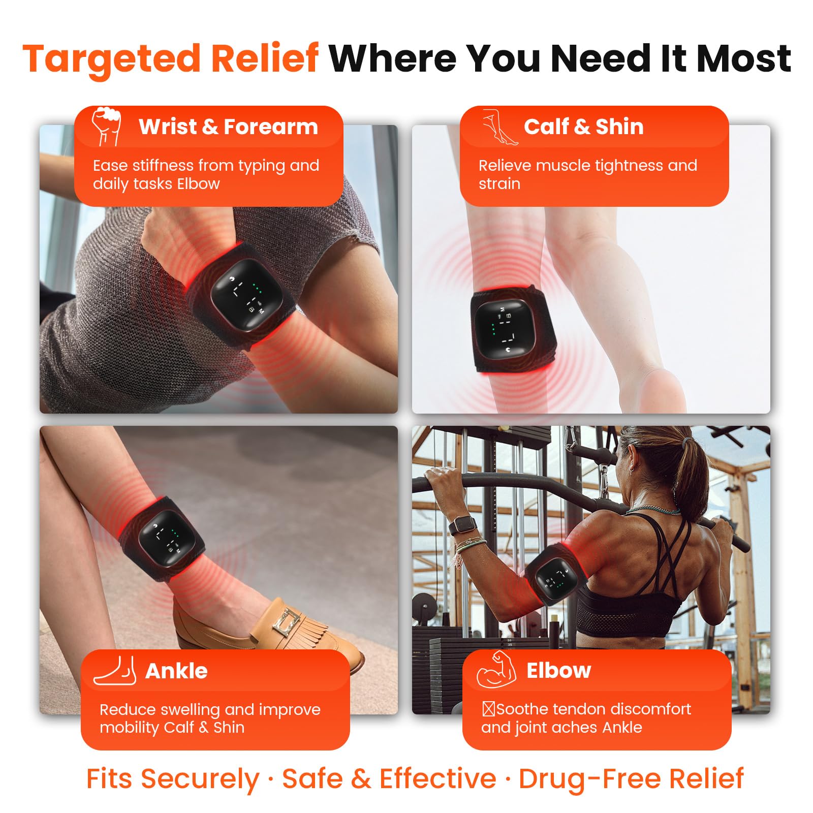 Keneo bracelet 36 diodes medicales ciblant le poignet pour confort.