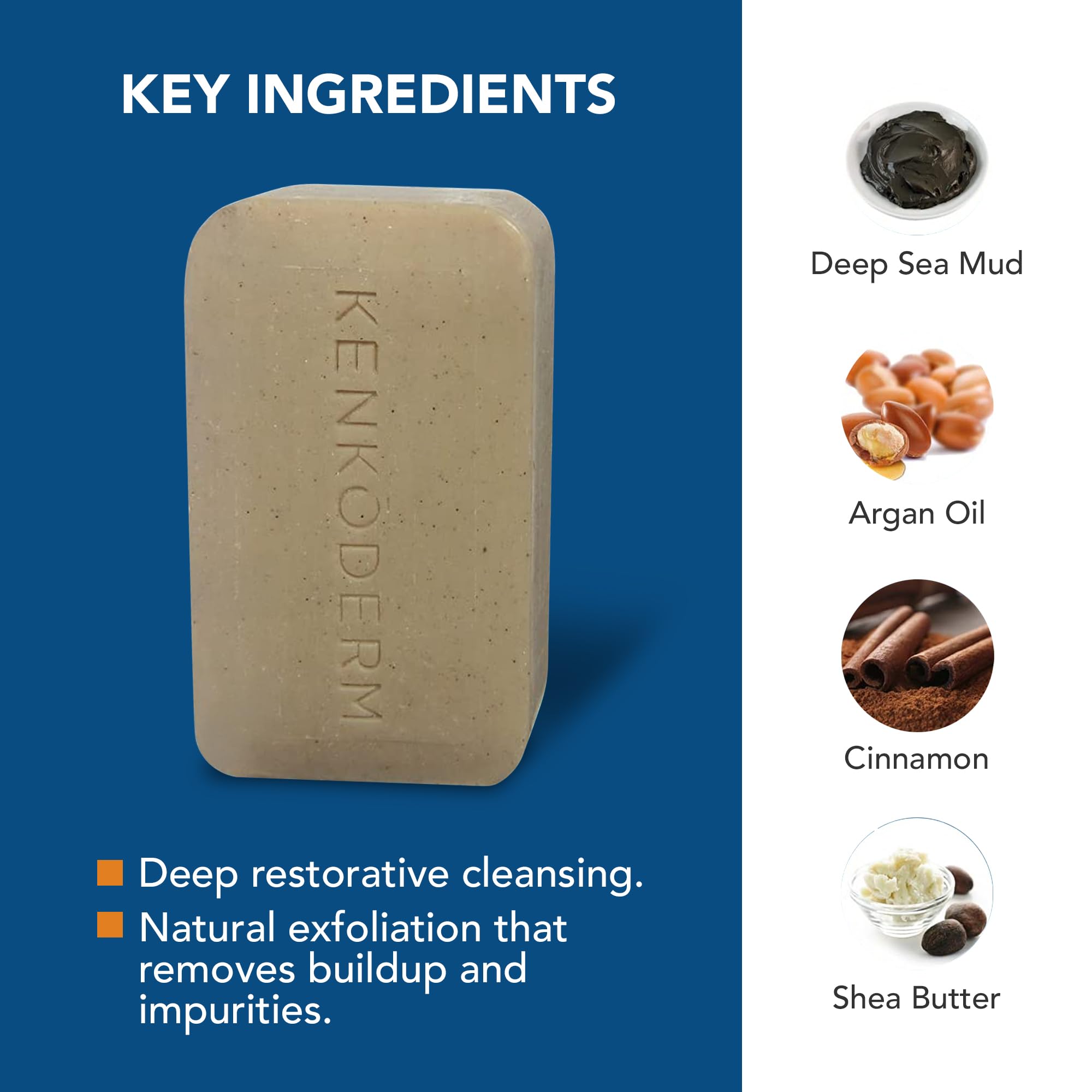 Kenkoderm texture douce boue mer morte pour exfoliation légère.