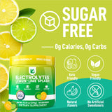 Verre d’eau avec Keppi Électrolytes citron-lime, boisson rafraîchissante.