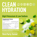 Poudre Keppi Électrolytes au goût citron-lime prête à être mélangée.