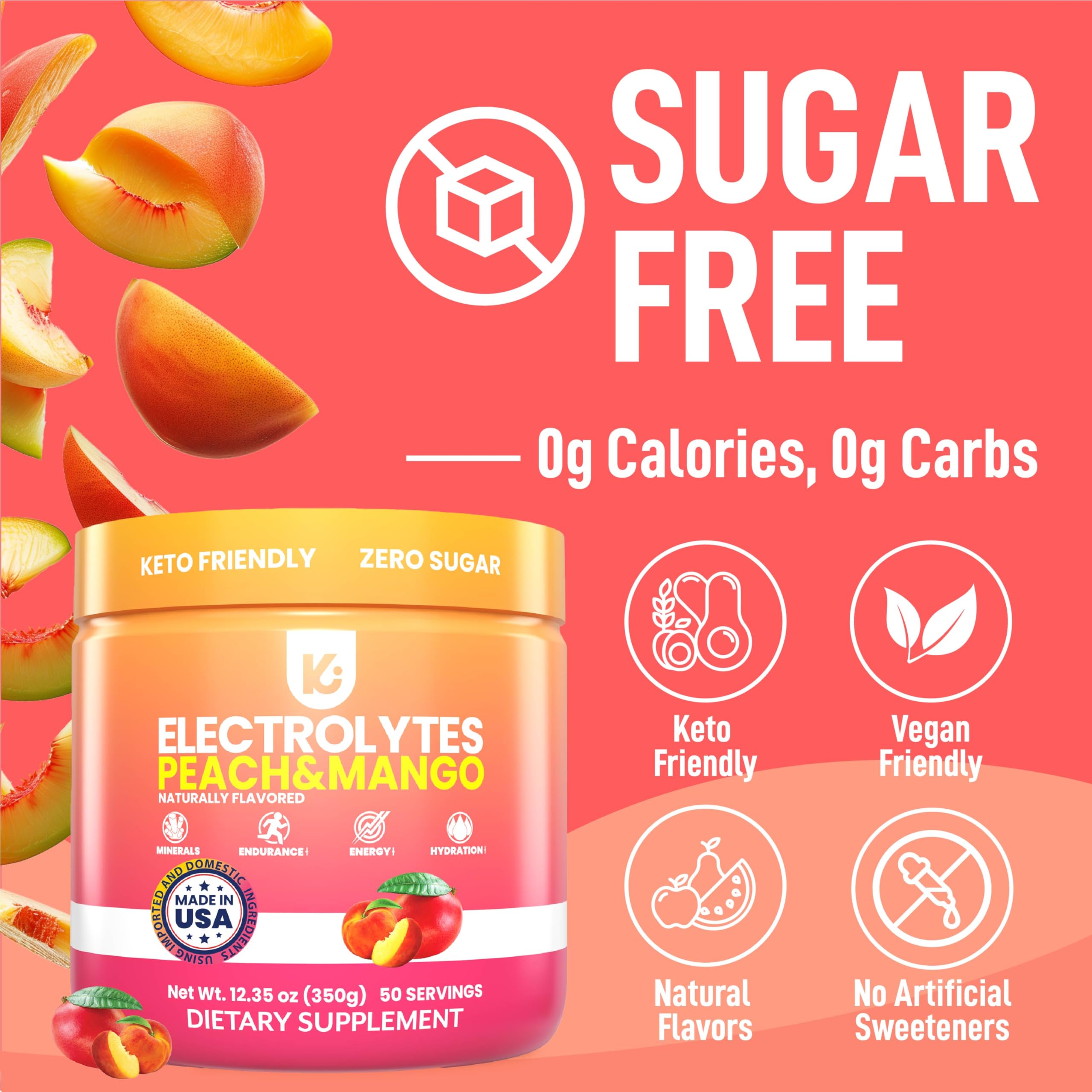 Étiquette mince Keppi, formule sans calories et sans sucre pour mode de vie actif.