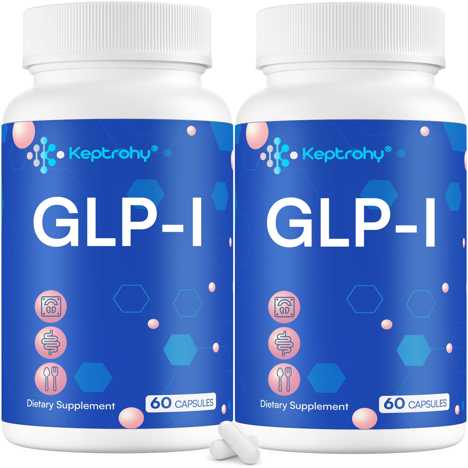 Keptrohy GLP-I : bouteille de capsules pour une prise quotidienne pratique.