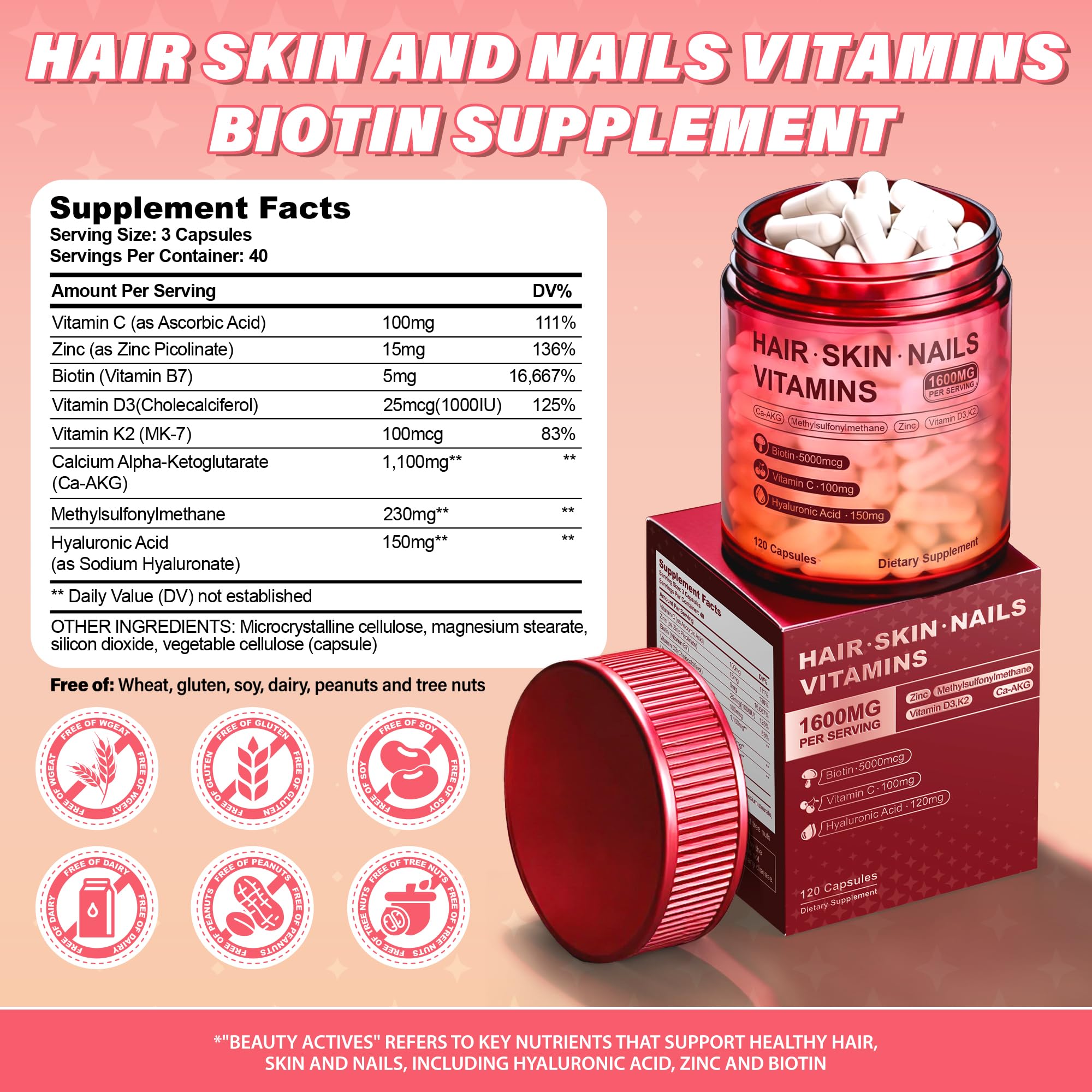 Kereeao : capsules biotine pour cheveux et ongles plus forts.