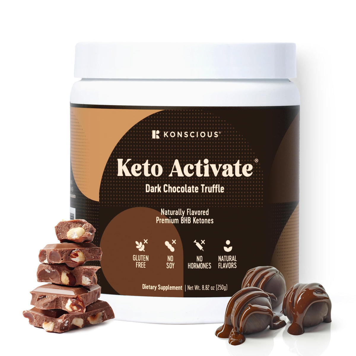 Keto Activate poudre chocolat noir prête à mélanger pour démarrer la cétose.