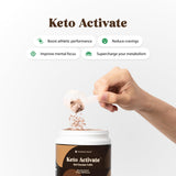 KETO ACTIVATE shaker préparation, mélange homogène pour une boisson keto pratique.