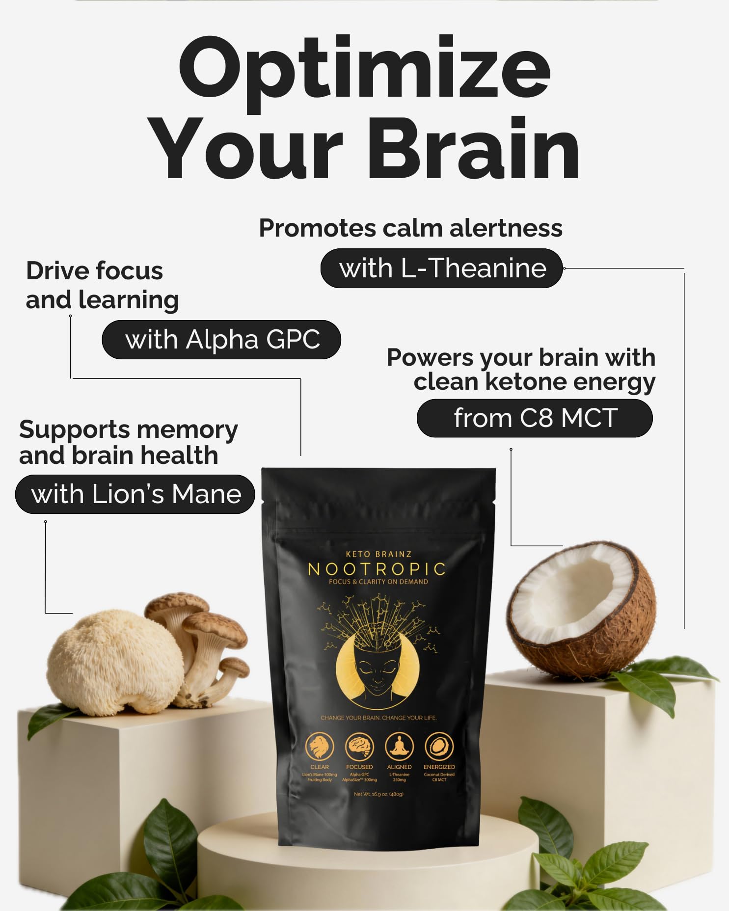 Keto Brainz café nootropique dans tasse aromatique
