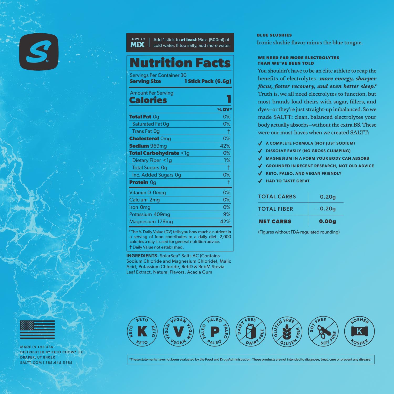 SALTT Keto Chow – ambiance sportive et hydratation efficace.