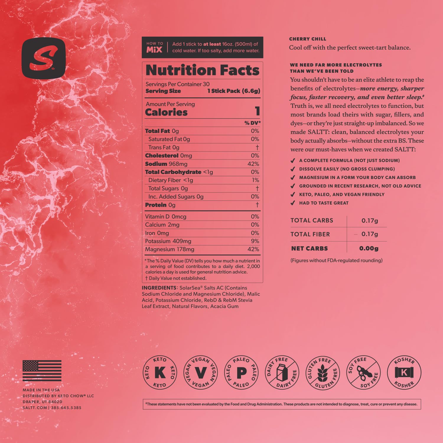 Keto Chow SALTT Cherry Chill ambiance sportive idéale pour sessions et activités.