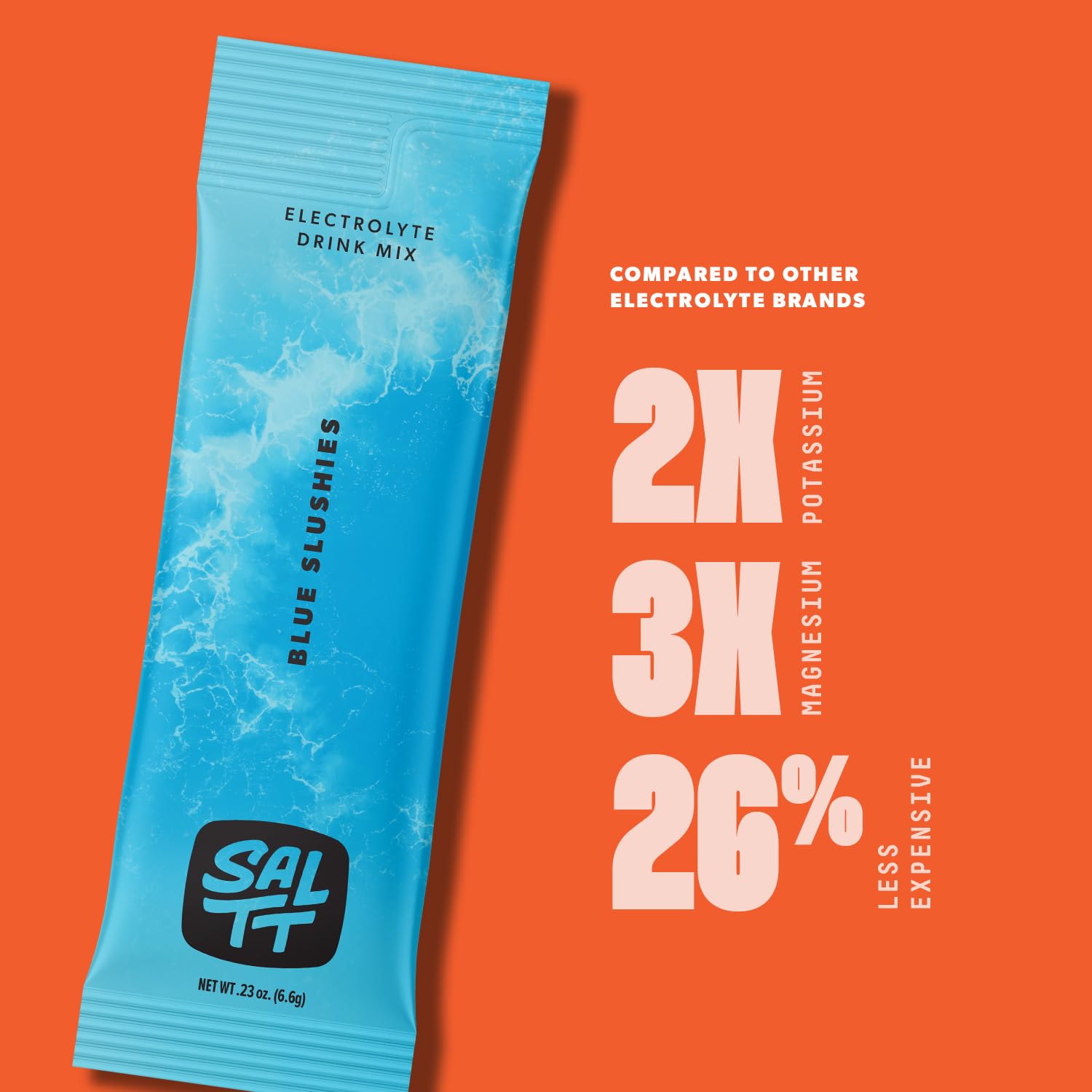 SALTT Keto Chow – poudre électrolyte bleu pour équilibre et énergie.