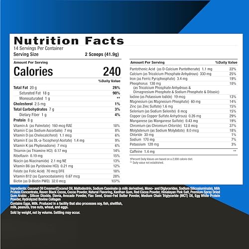 Keto Science Keto Shake Chocolat – verse dans un verre, goût chocolat riche et faible en glucides.