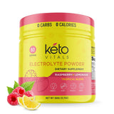 Keto Vitals Eletrolytes poudre-bouteille pour hydratation saine et sans sucre.