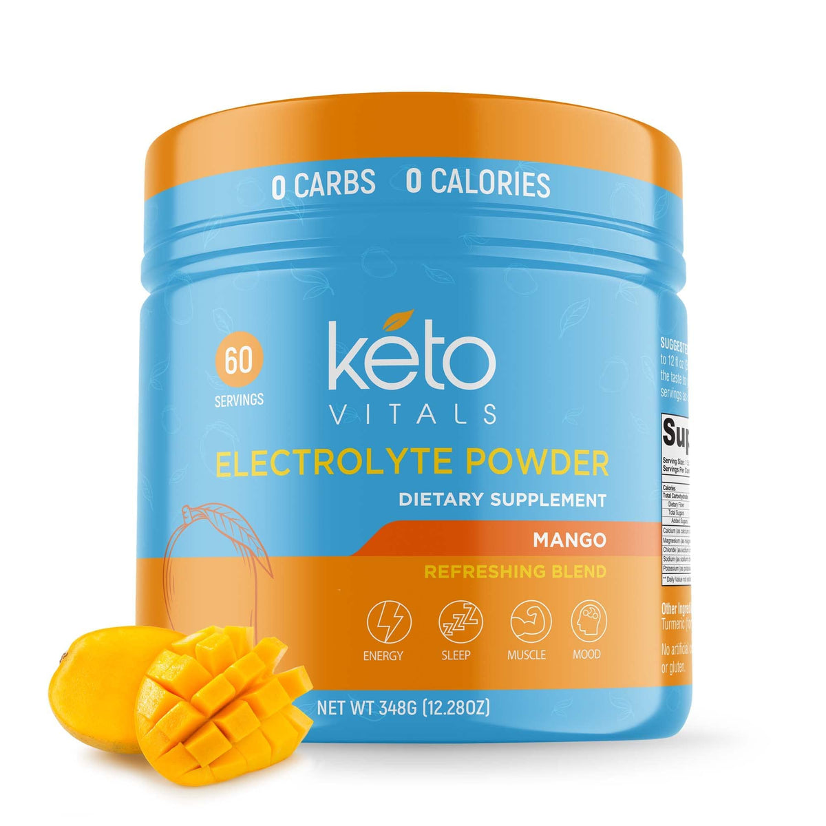 Keto Vitals Électrolytes Poudre, flacon, hydratation adaptée keto sans calories
