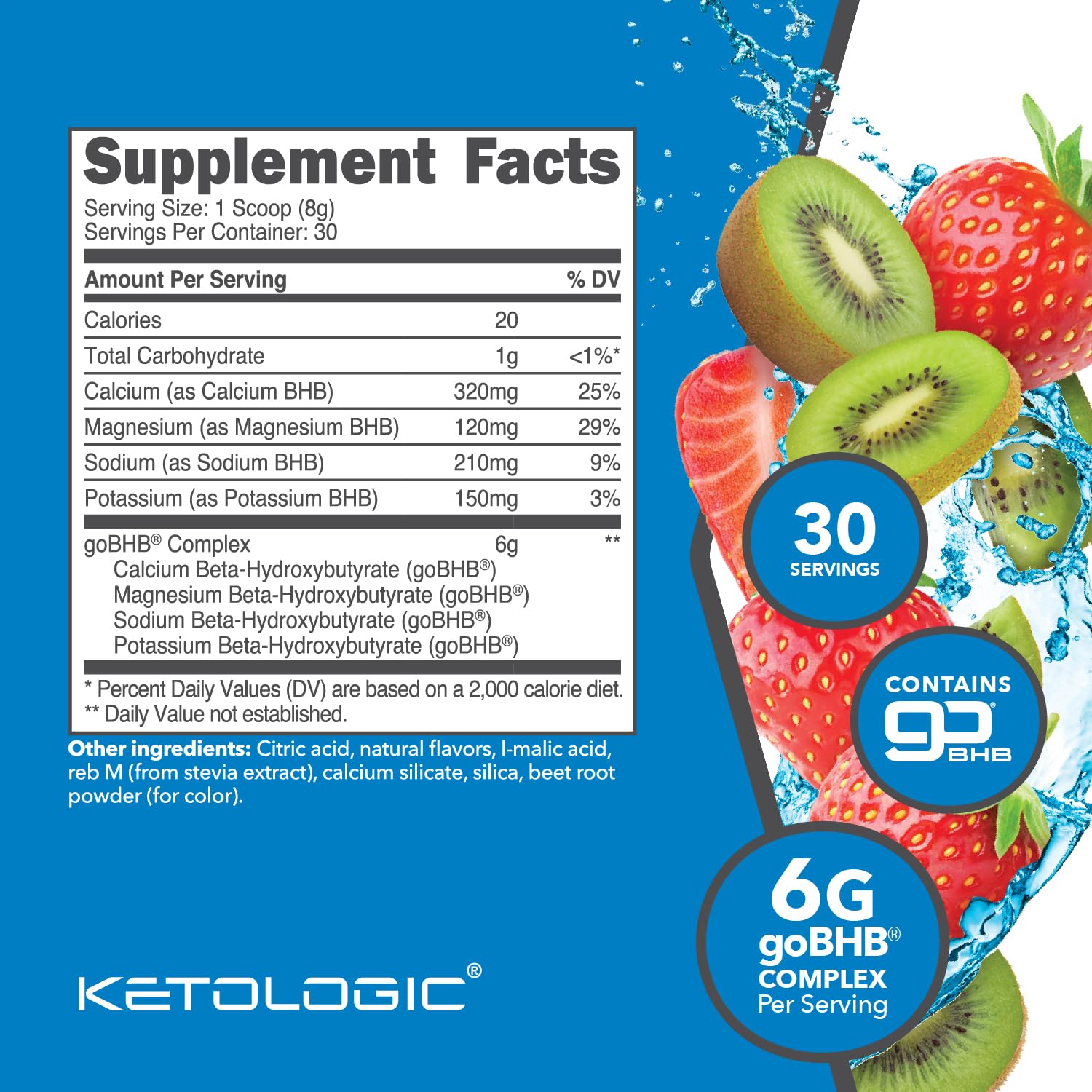 Ketologic BHB doseur poudre, dosage précis pour des portions quotidiennes.
