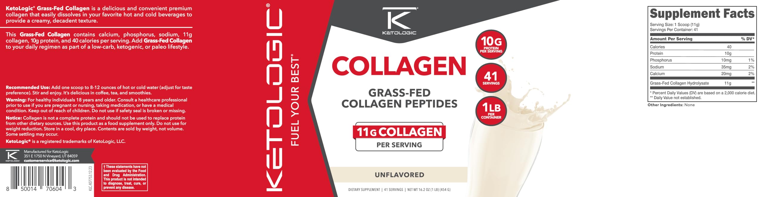 Boîte Ketologic 1 lb et contrôles qualité rigoureux