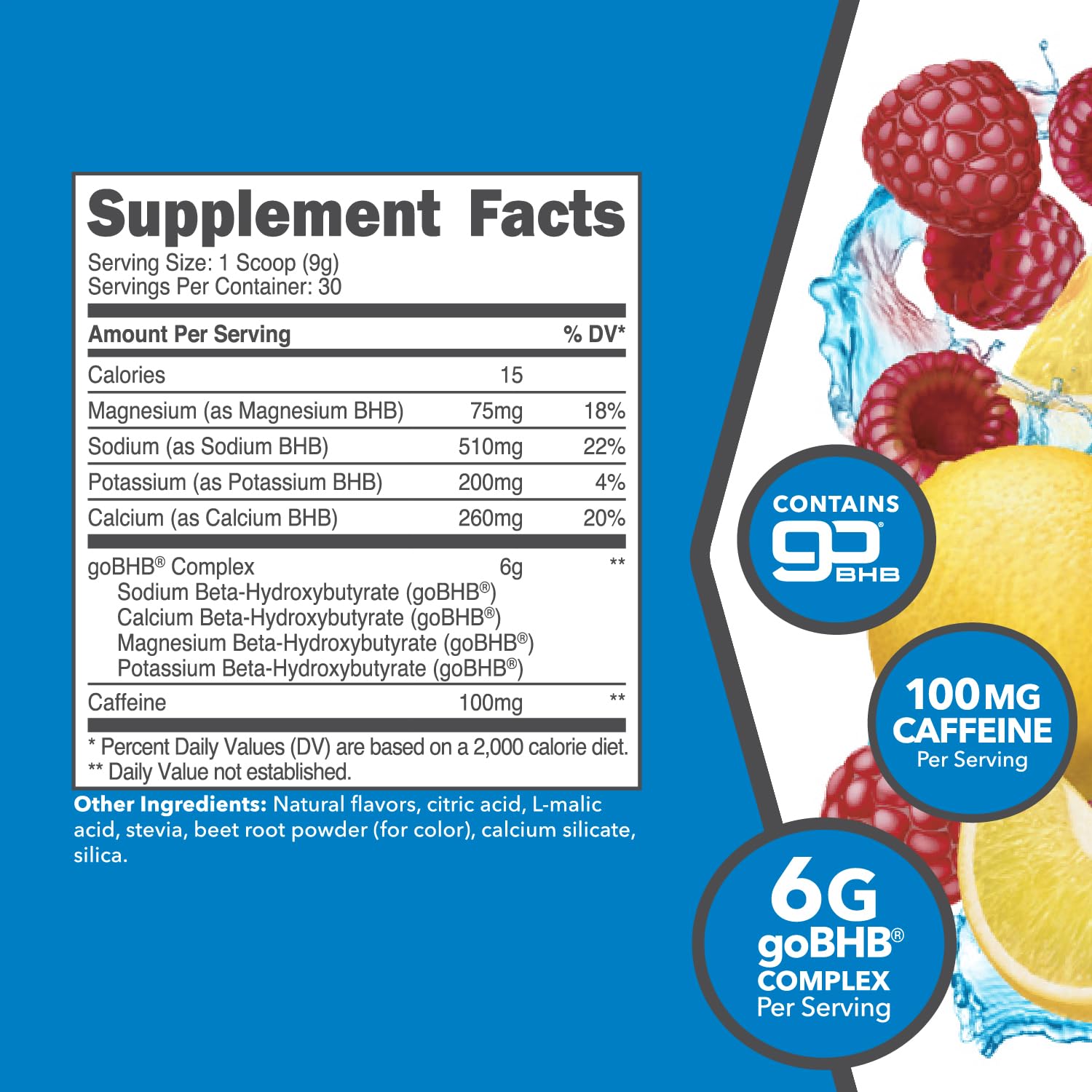 Ketologic KetoEnergy dose-framboise-cafeine : portion mesurée pour booster l'entraînement.