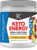 Ketologic KetoEnergy BHB poudre-framboise-cafeine : énergie matinale et concentration soutenues.