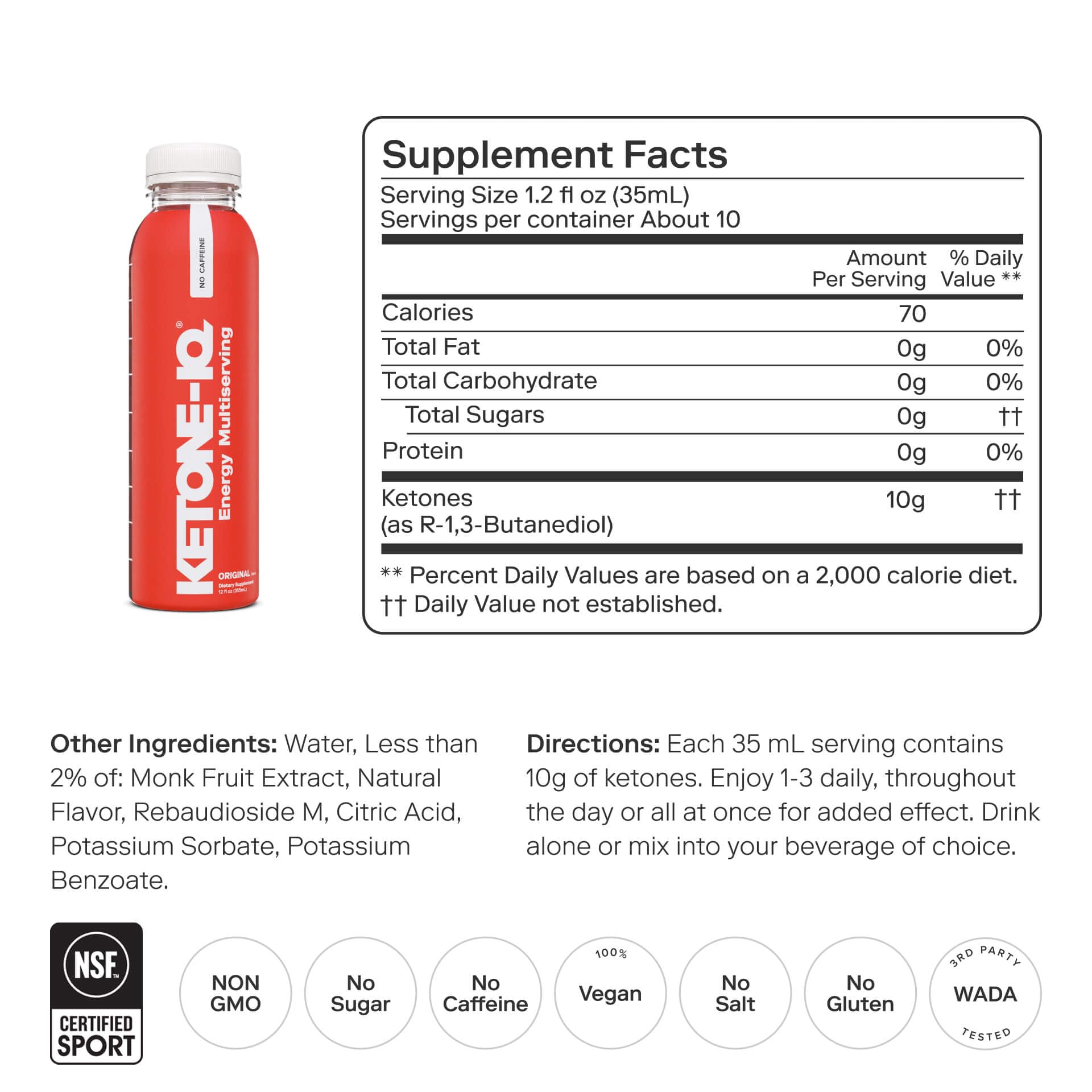Ketone-IQ boisson cétones, format pratique, favorise clarté mentale.