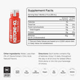 Étiquette Ketone-IQ Shot affichant les cétones et les avantages.