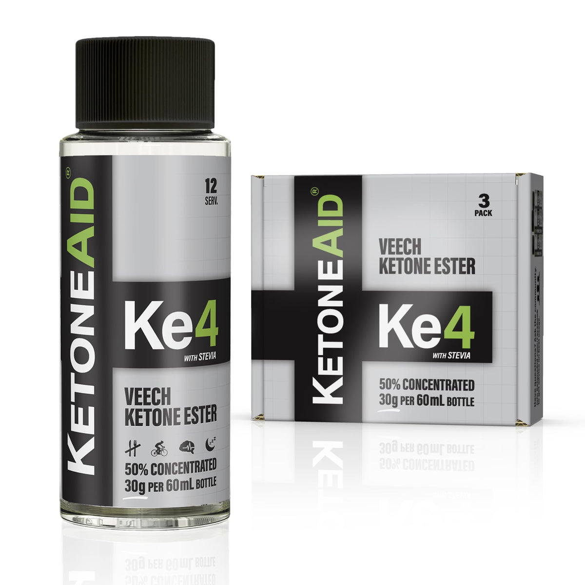 KetoneAid Ke4 bouteille-verre, énergie durable pendant l’entraînement