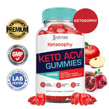 Ketosophy Gummies ACV, vue étiquette, associe ACV et saveur fruitée.