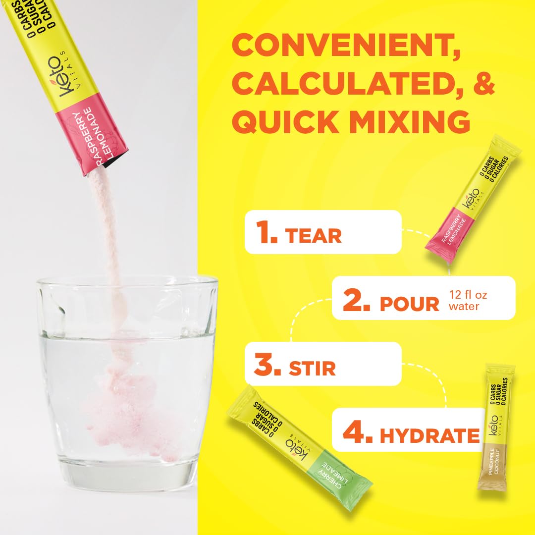 Keto Vitals Electrolytes Tropicaux boisson prête pour voyage et quotidien.