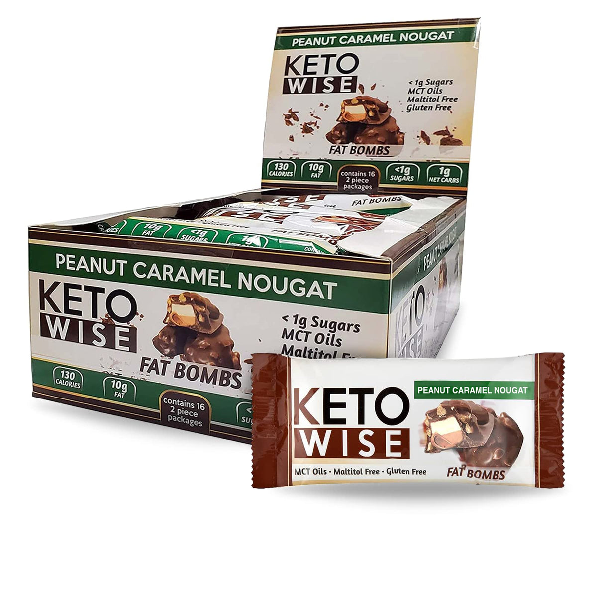 Keto Wise bombes graisses chocolat MCT — boîte de 16 portions pratiques