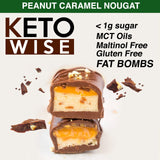 Texture caramel et cacahuète dans Keto Wise chocolat
