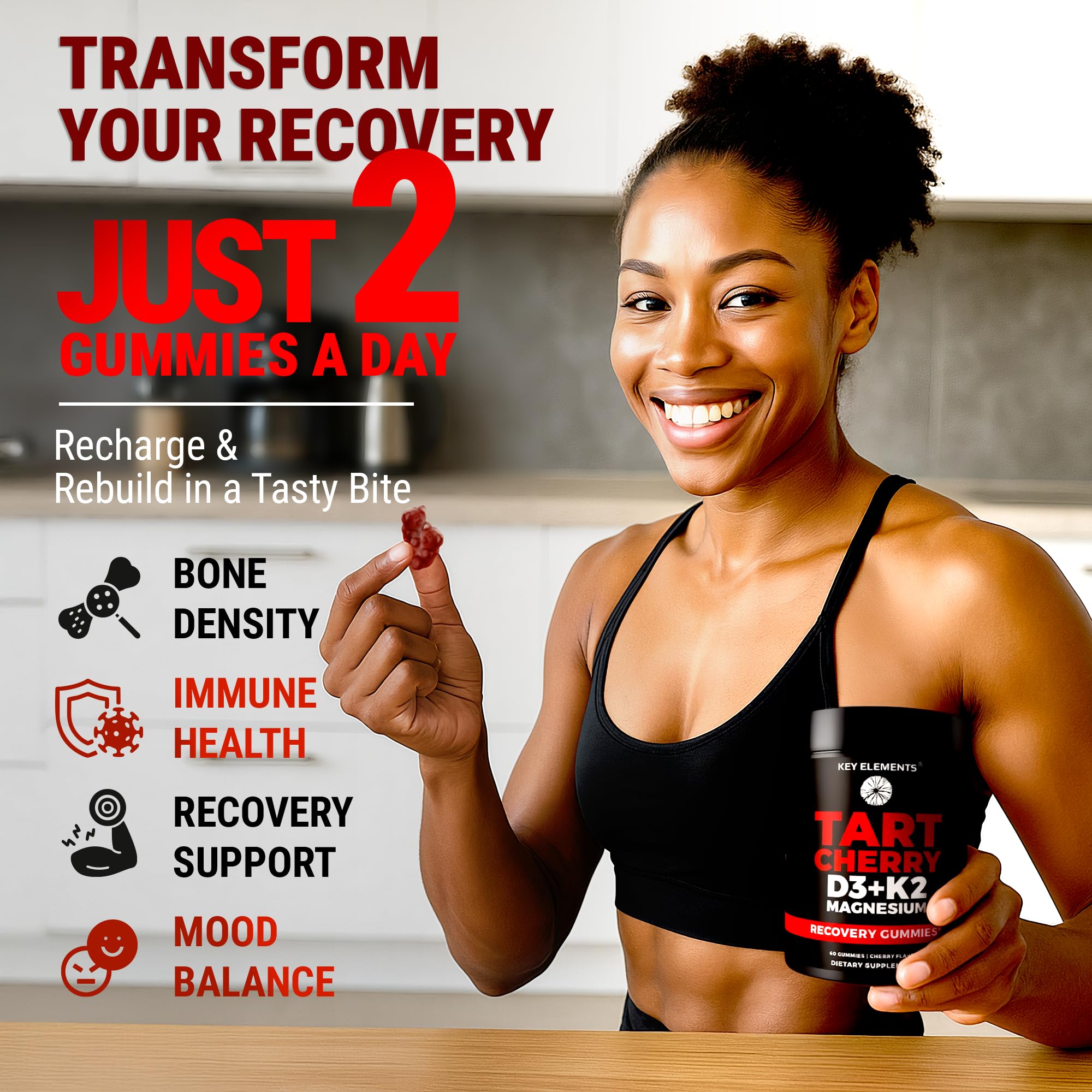 Utilisation nocturne des gommes Recovery cerise dans une routine bien-être.