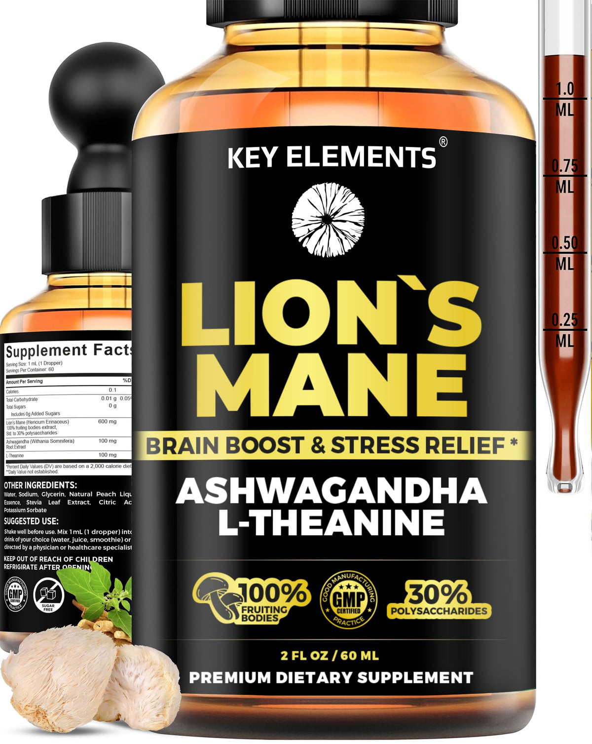 KEY ELEMENTS Extrait-crinière-de-lion-bouteille – concentration soutenue.