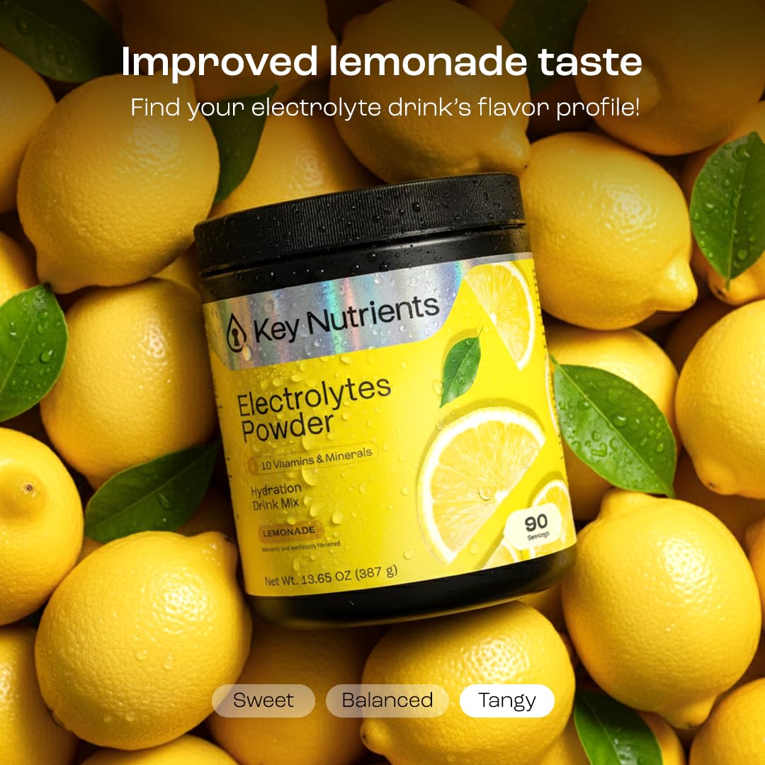 KEY NUTRIENTS Poudre avec 10 vitamines pour soutenir l'hydratation équilibrée.