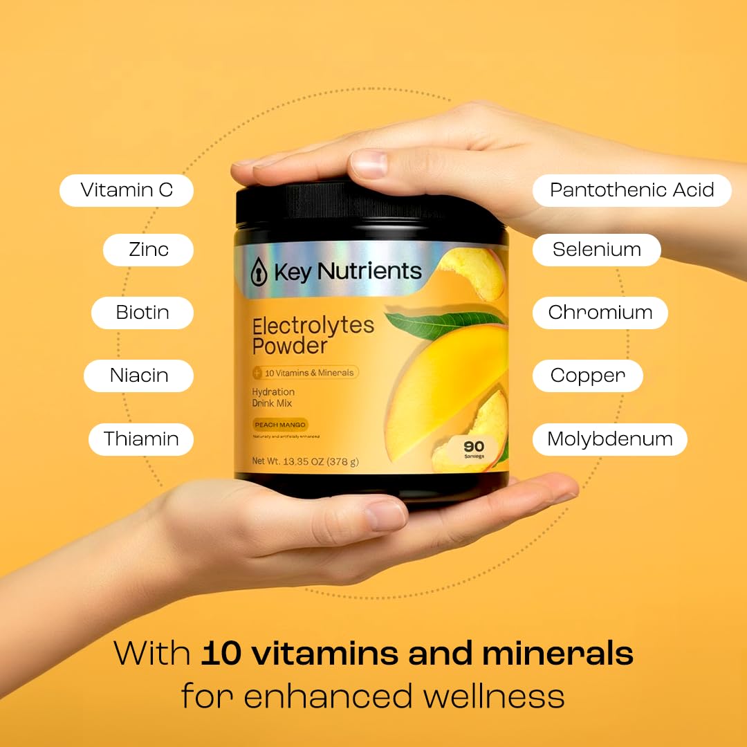 Key Nutrients bouteille électrolytes tropical peach mango: hydratation rapide en déplacement