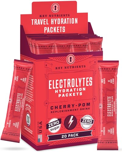 KEY NUTRIENTS Electrolytes Cherry Pom – sachet pratique pour hydratation rapide.
