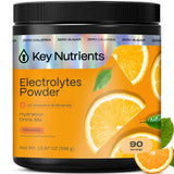 Poudre électrolytes orange acidulée KEY NUTRIENTS, hydratation sans calories.
