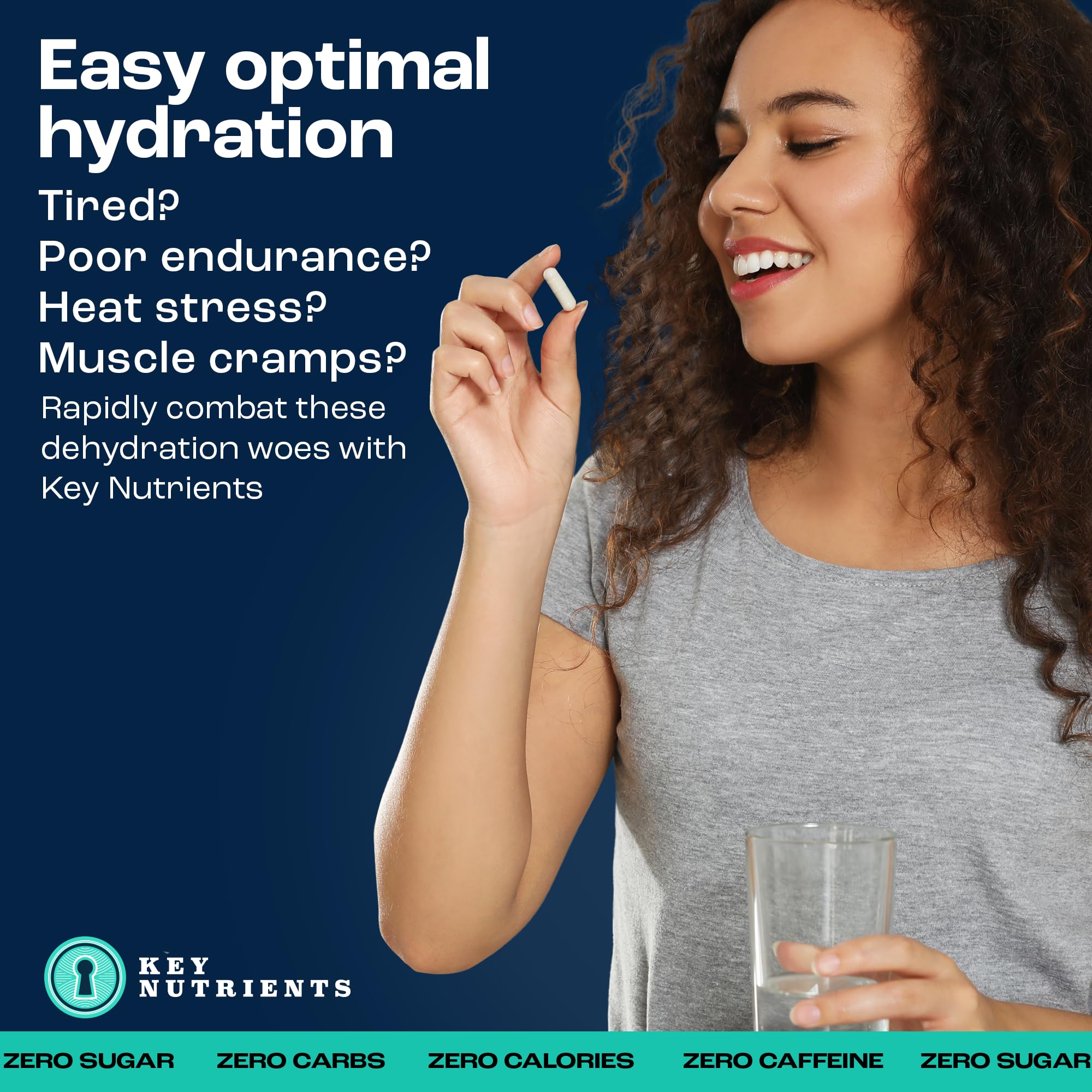 KEY NUTRIENTS – dissolution rapide des capsules dans l'eau après entraînement.