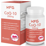KFG CoQ10 200 mg, bouteille: énergie durable et soutien cardio-vasculaire potentiel.